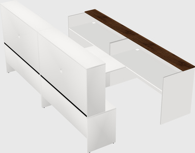 Shared u-shaped reception desks