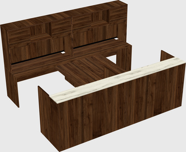 Shared u-shaped reception desks