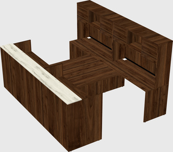 Shared u-shaped reception desks