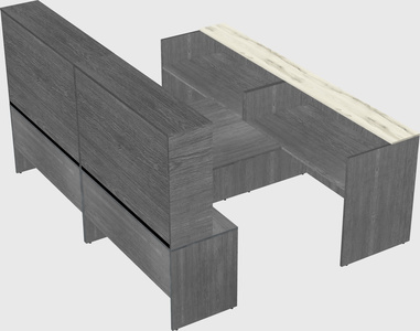 Shared u-shaped reception desks