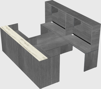 Shared u-shaped reception desks