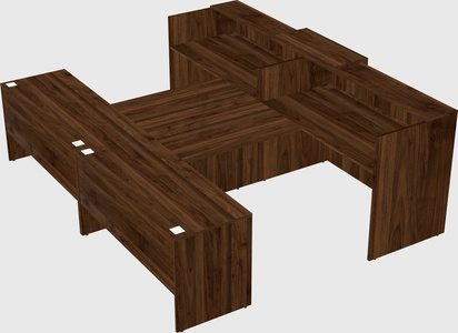 Shared u-shaped reception desks