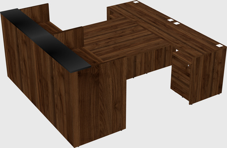 Shared u-shaped reception desks