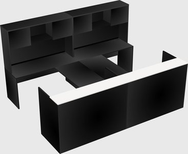 Shared u-shaped reception desks