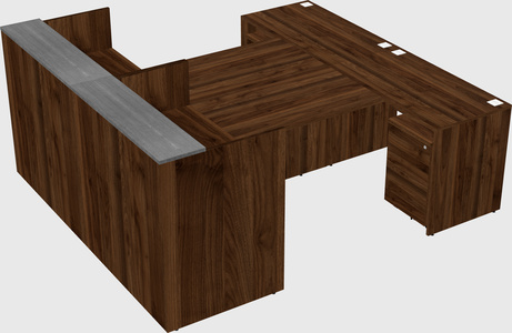 Shared u-shaped reception desks