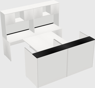 Shared u-shaped reception desks