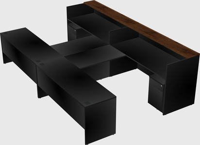 Shared u-shaped reception desks