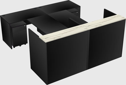 Shared u-shaped reception desks