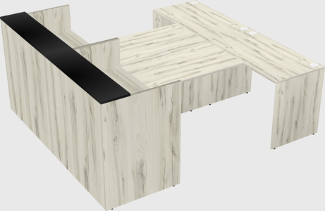 Shared u-shaped reception desks