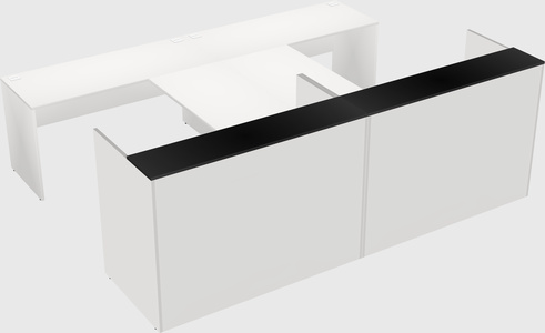 Shared u-shaped reception desks