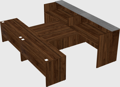 Shared u-shaped reception desks