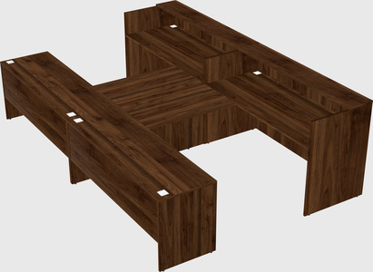 Shared u-shaped reception desks