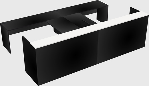 Shared u-shaped reception desks