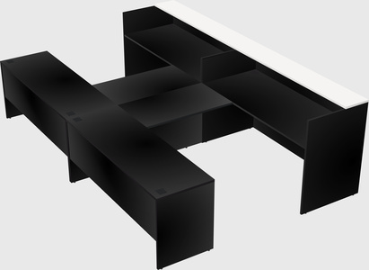 Shared u-shaped reception desks