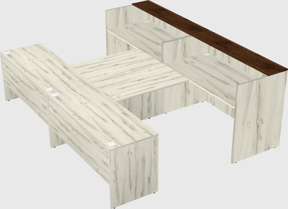 Shared u-shaped reception desks