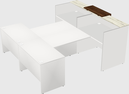 Shared u-shaped reception desks