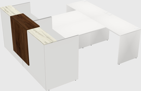 Shared u-shaped reception desks
