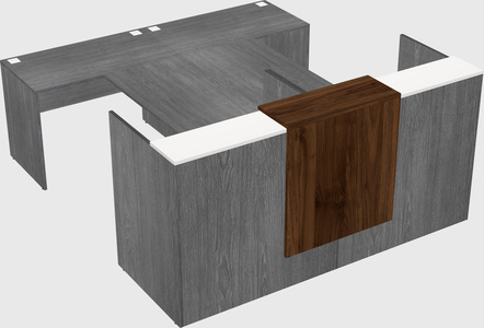 Shared u-shaped reception desks