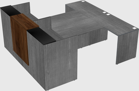 Shared u-shaped reception desks