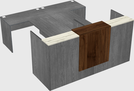 Shared u-shaped reception desks