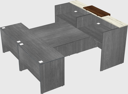Shared u-shaped reception desks