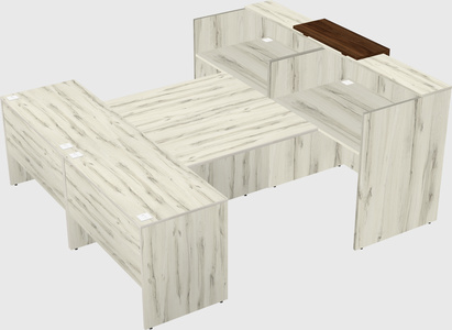 Shared u-shaped reception desks