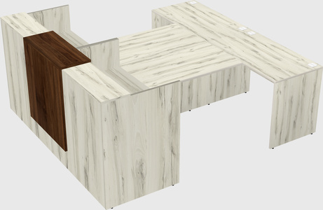 Shared u-shaped reception desks