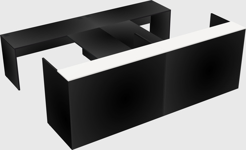 Shared u-shaped reception desks