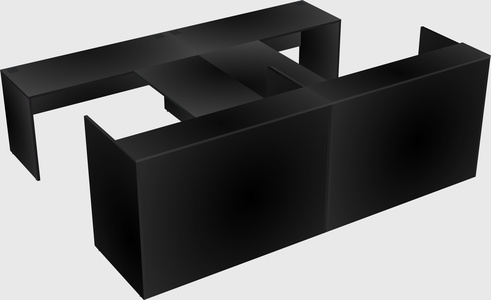Shared u-shaped reception desks
