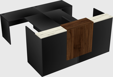 Shared u-shaped reception desks
