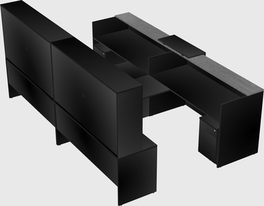 Shared u-shaped reception desks