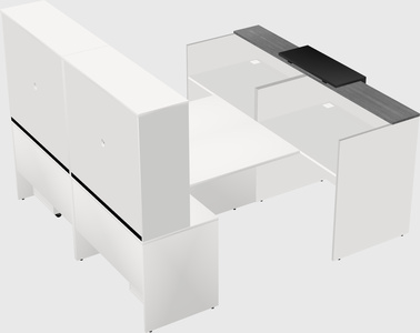 Shared u-shaped reception desks