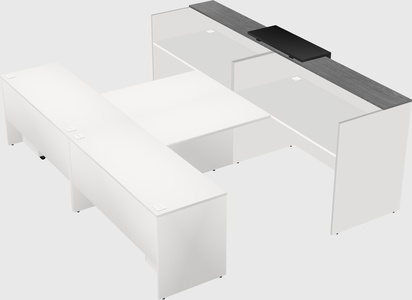 Shared u-shaped reception desks