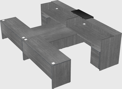 Shared u-shaped reception desks