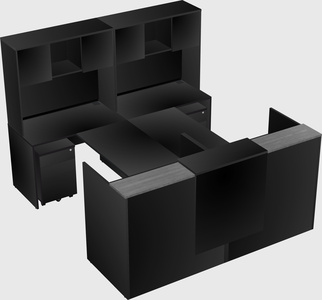 Shared u-shaped reception desks