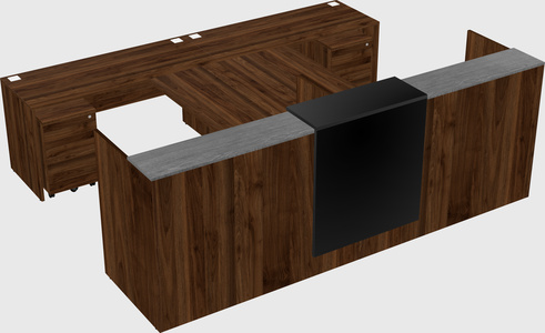 Shared u-shaped reception desks