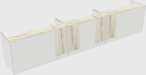 Long reception desk