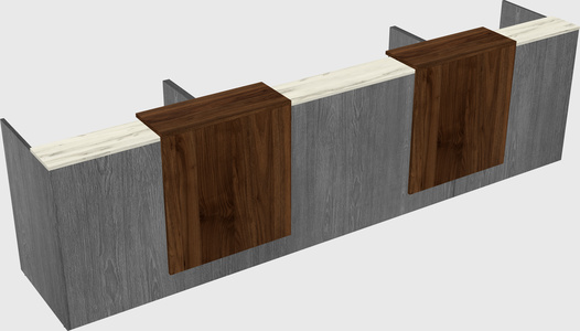 Long reception desk