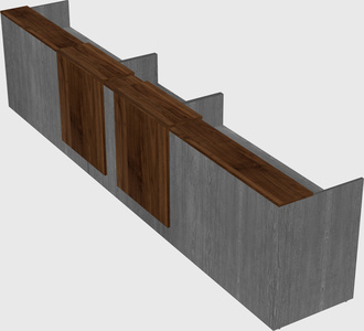 Long reception desk