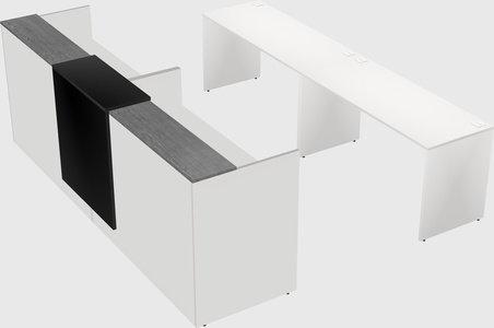 Shared u-shaped reception desks