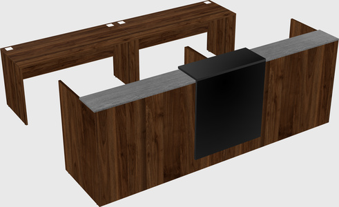 Shared u-shaped reception desks
