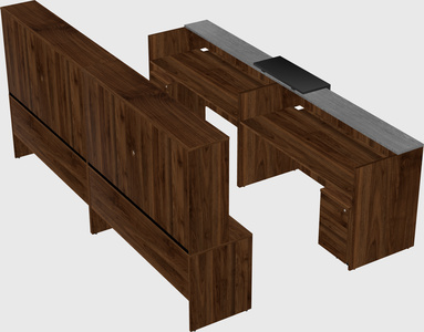 Shared u-shaped reception desks