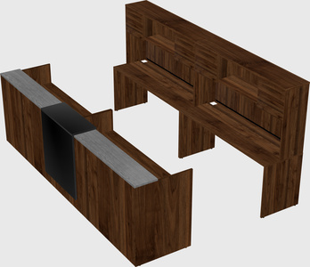 Shared u-shaped reception desks