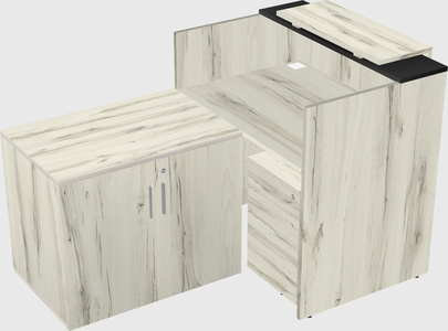 L-shaped modular reception