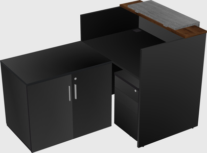 L-shaped modular reception