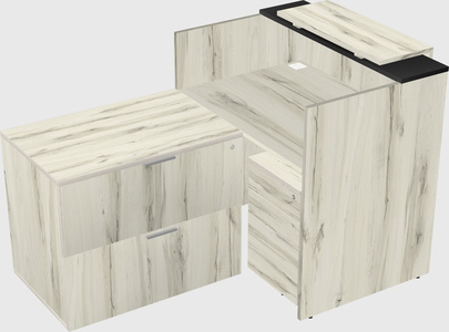 L-shaped modular reception