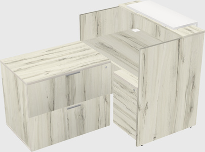 L-shaped modular reception