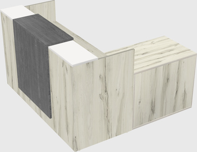 L-shaped modular reception