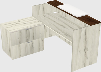 L-shaped modular reception