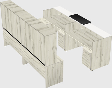 Shared one sided u-shaped reception desk